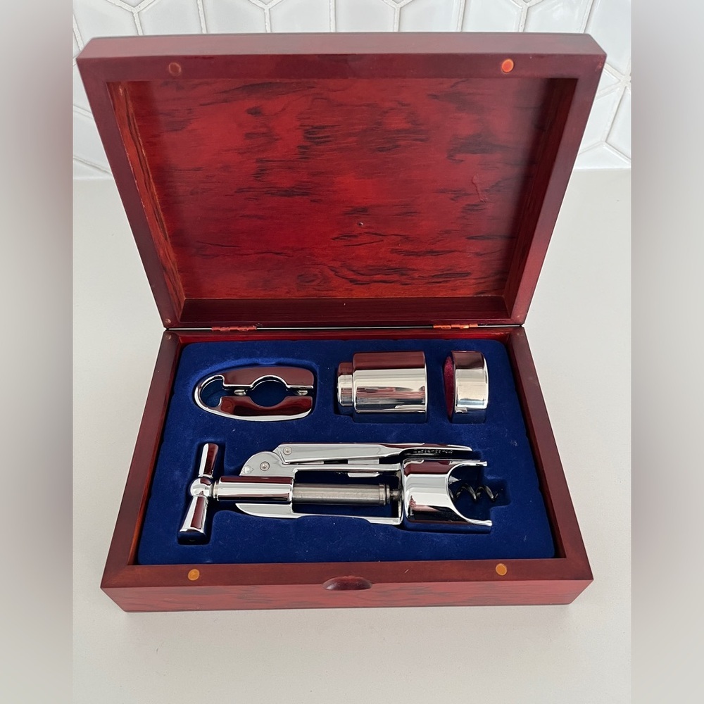 WINEMATE Wine Accessories Wooden Presentation Box Opener Foil Cutter Cap Party